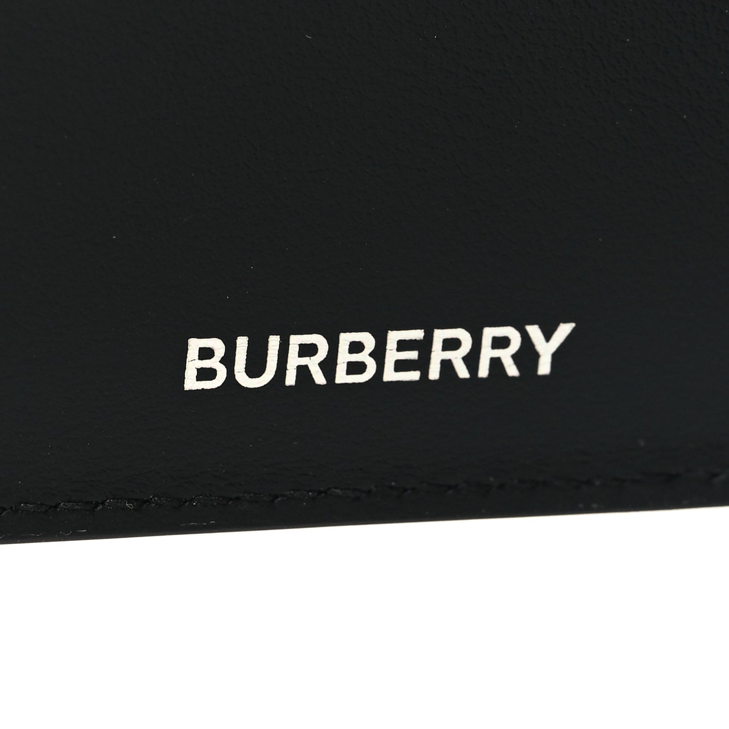 Calfskin Embossed TB Print Bi-Fold Wallet Black White