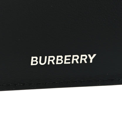 Burberry Calfskin Embossed TB Print Bi-Fold Wallet Black White 6 of 7