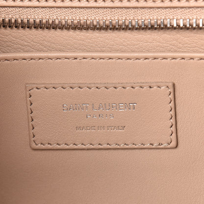 Saint Laurent Smooth Calfskin Crocodile Embossed Baby Monogram Downtown Cabas Dark Beige 8 of 11