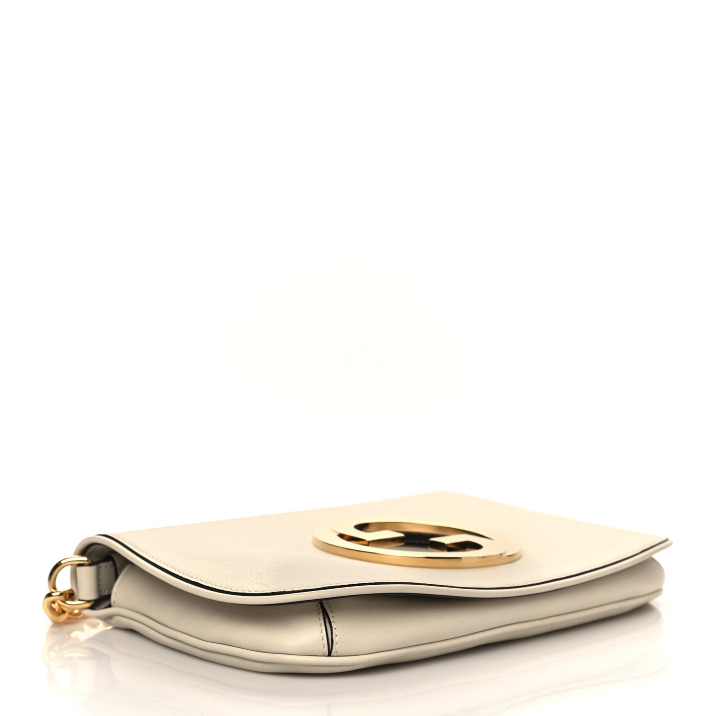 Roxy Calfskin Blondie Chain Shoulder Flap Bag Mystic White