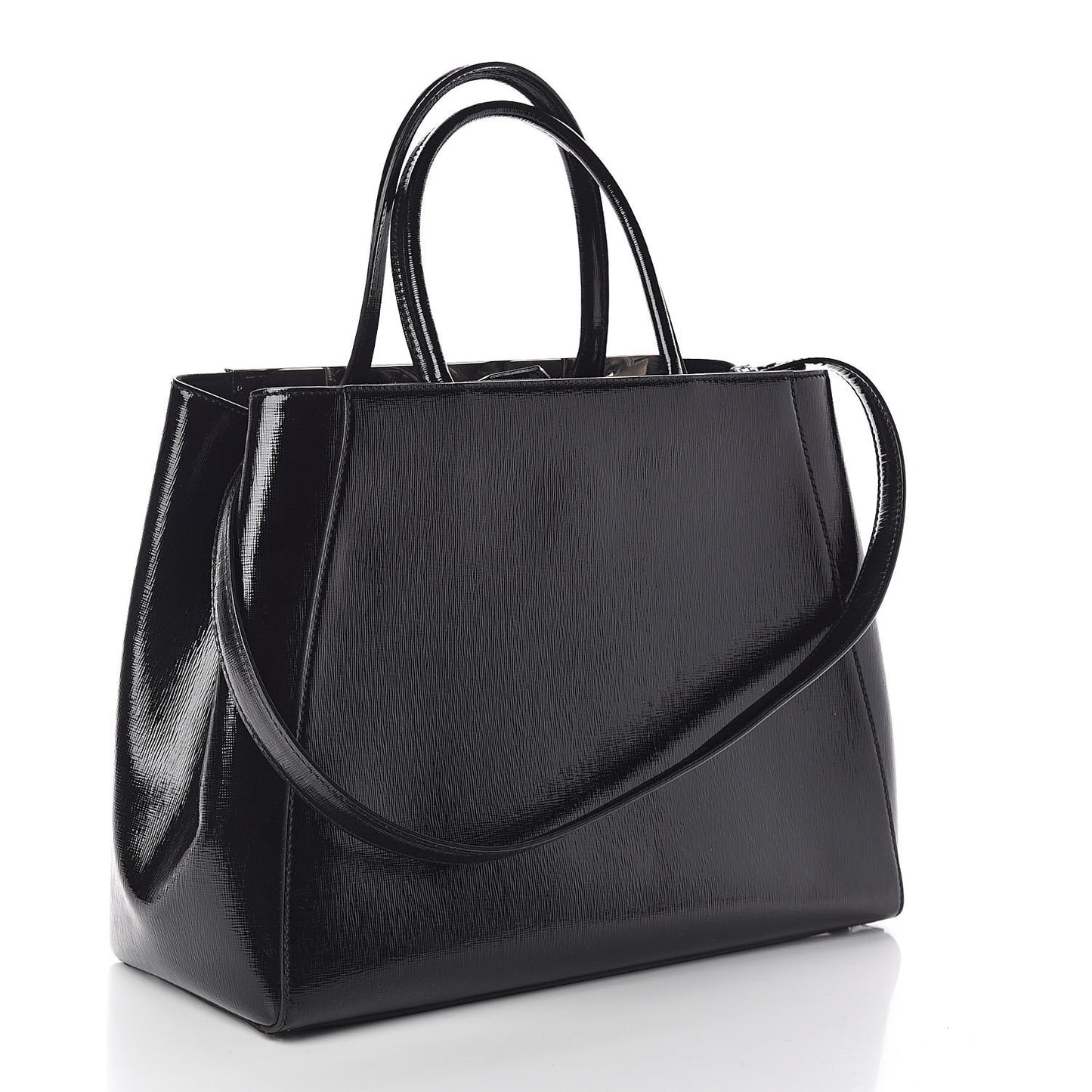 Patent Vitello Elite Regular 2Jours Tote Black