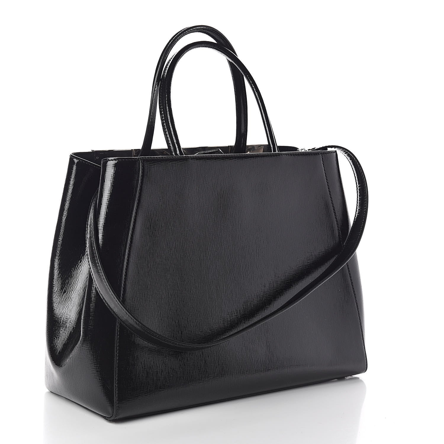 Fendi Patent Vitello Elite Regular 2Jours Tote Black 3 of 11