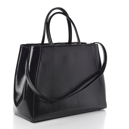 Fendi Patent Vitello Elite Regular 2Jours Tote Black 3 of 11