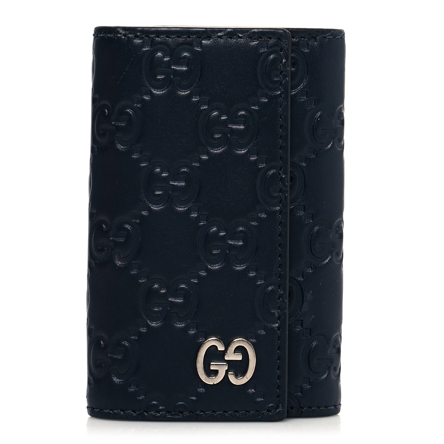 Guccissima Signature Dorian 6 Key Holder Case Blue