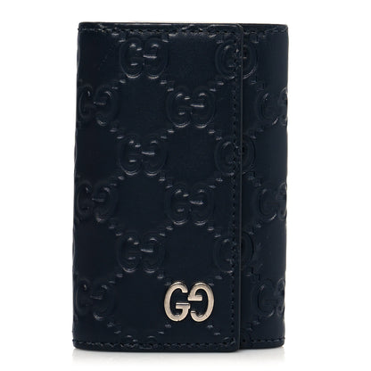 Gucci Guccissima Signature Dorian 6 Key Holder Case Blue 1 of 10