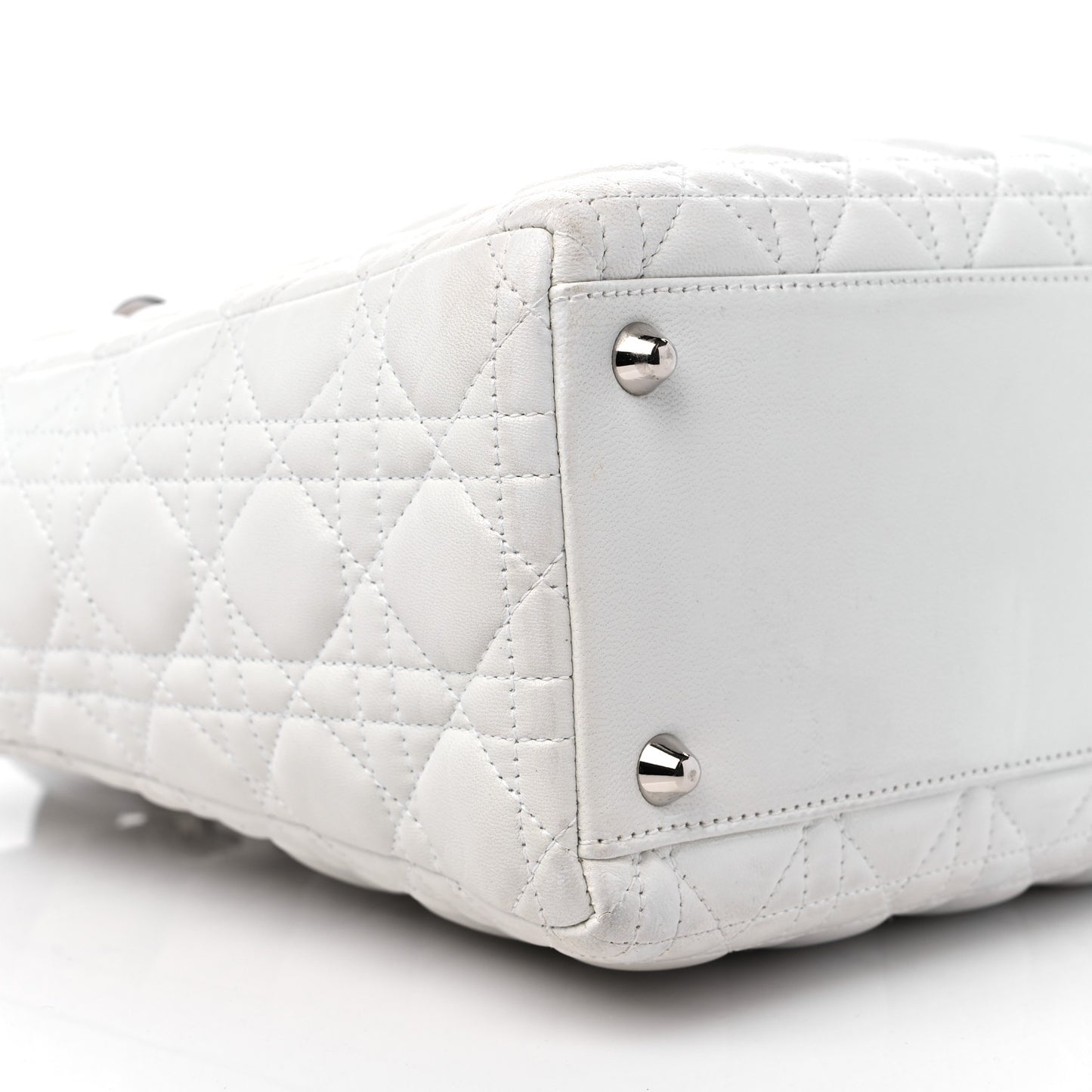 Lambskin Cannage Large Lady Dior White