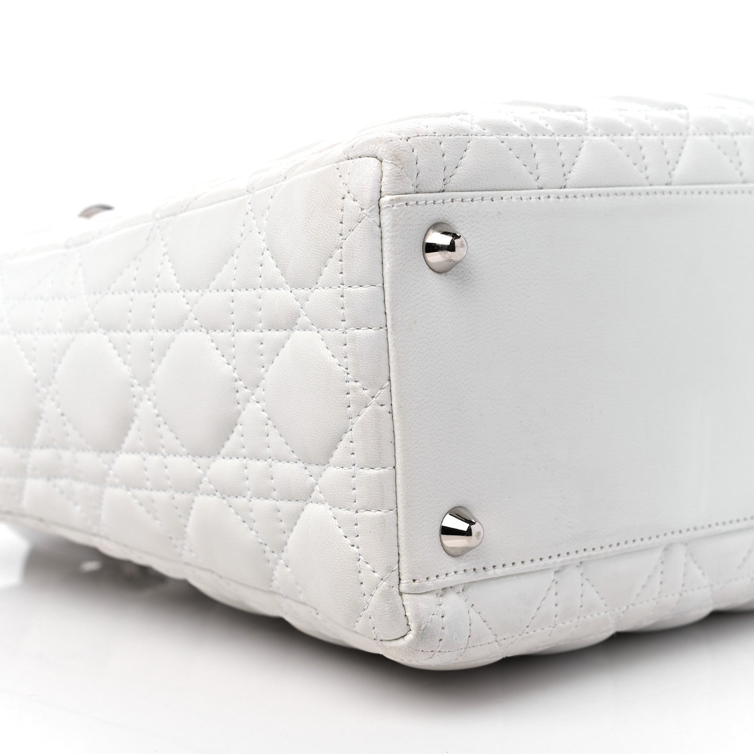 Christian Dior Lambskin Cannage Large Lady Dior White 8 of 12