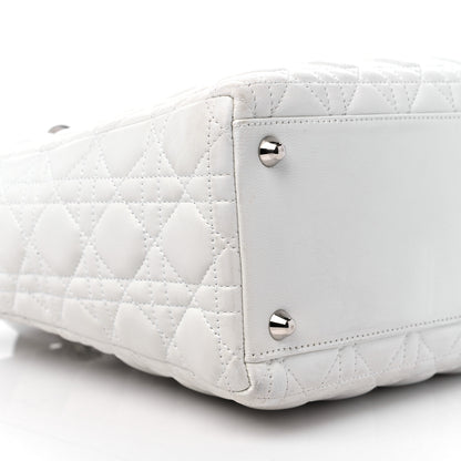 Christian Dior Lambskin Cannage Large Lady Dior White 8 of 12