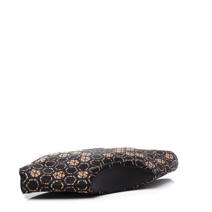 Alexander McQueen Silk Honeycomb Printed De Manta Clutch Flesh Black 3 of 9