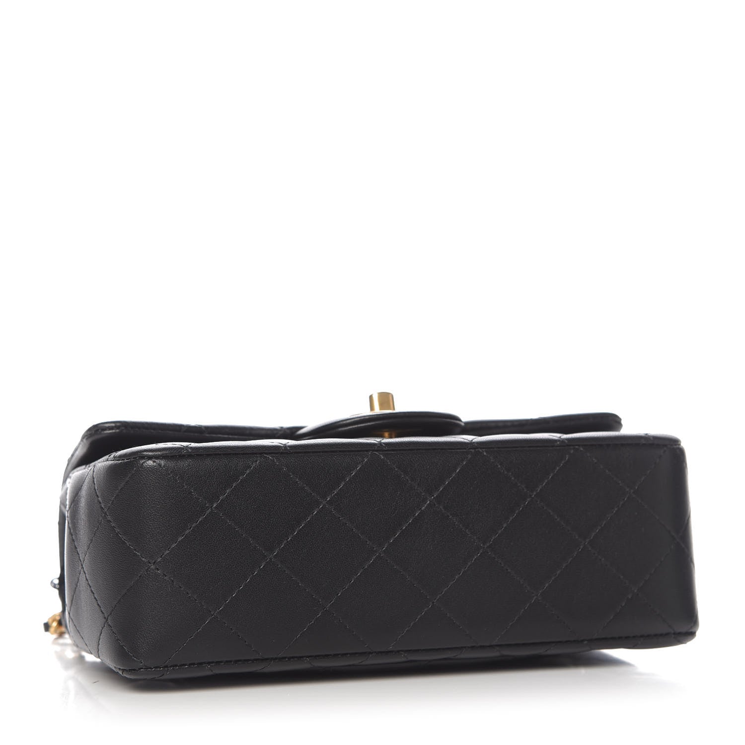 Chanel Lambskin Quilted Mini Top Handle Rectangular Flap Black 4 of 11