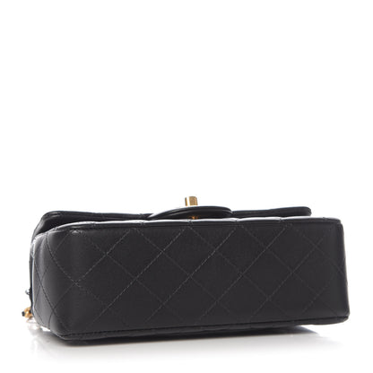 Chanel Lambskin Quilted Mini Top Handle Rectangular Flap Black 4 of 11
