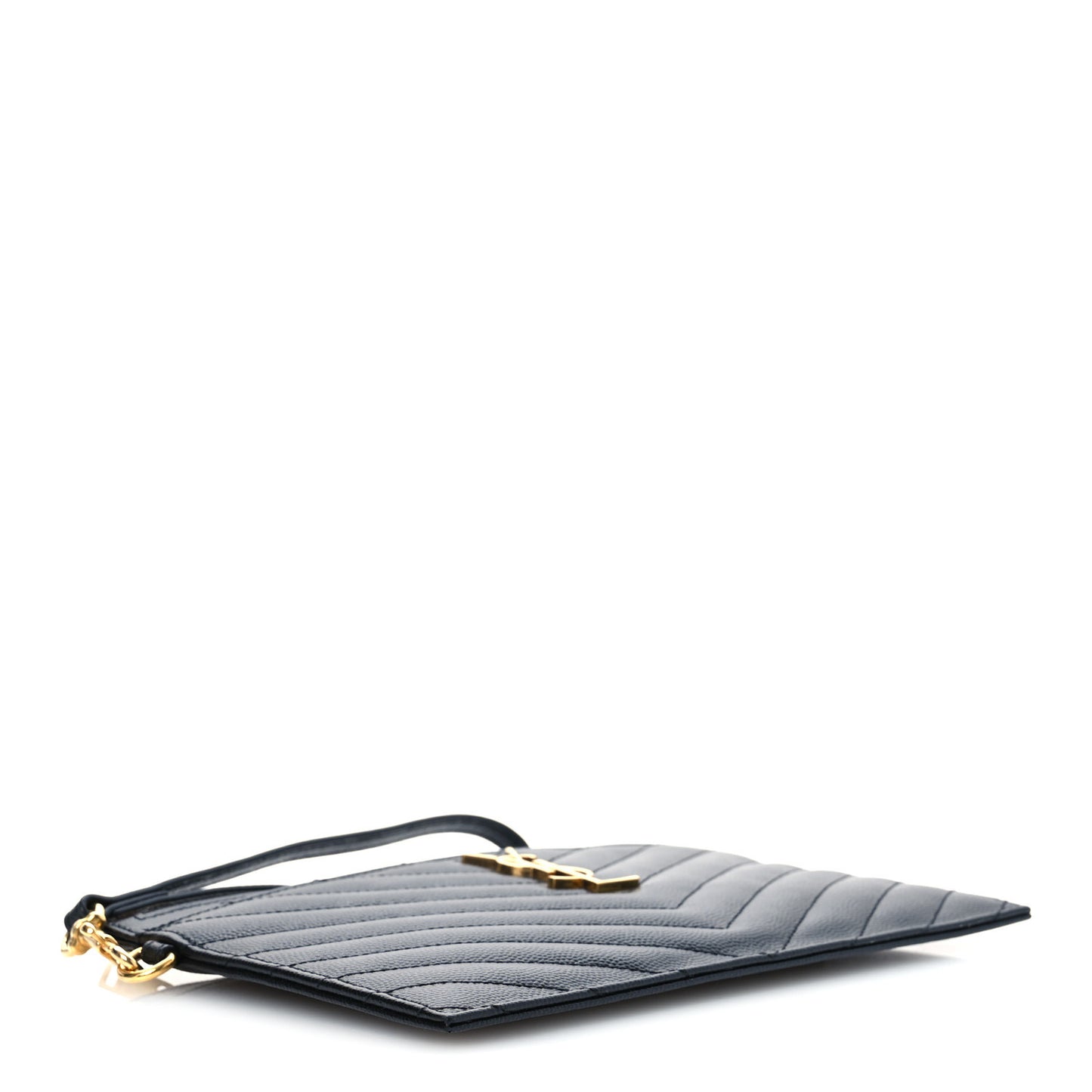 Grain De Poudre Chevron Monogram Large Bill Pouch Black
