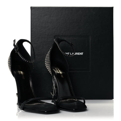 Saint Laurent Calfskin Studded Opyum 110 Sandals 39 Black 8 of 8
