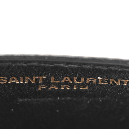 Saint Laurent Grain De Poudre Matelasse Chevron Monogram Credit Card Case Black 6 of 10