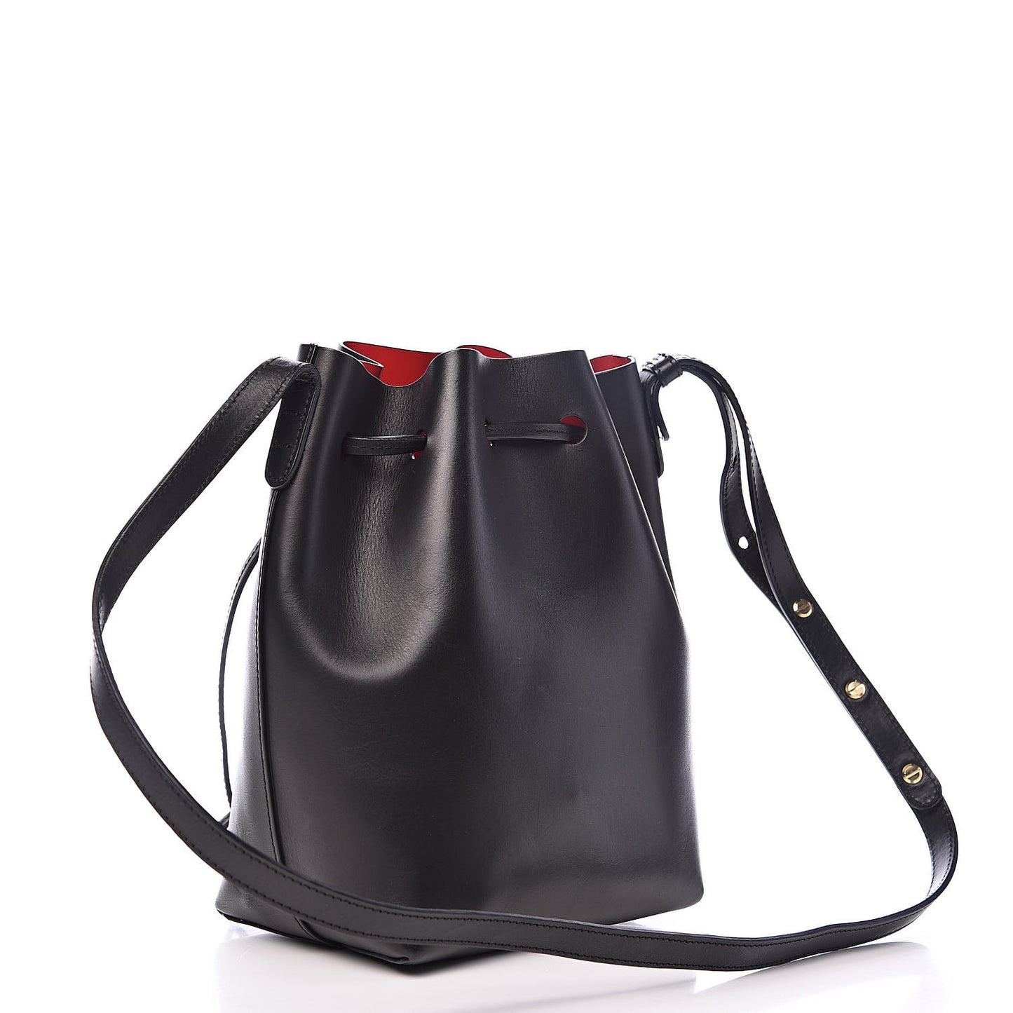 Calfskin Mini Bucket Bag Black Flamma