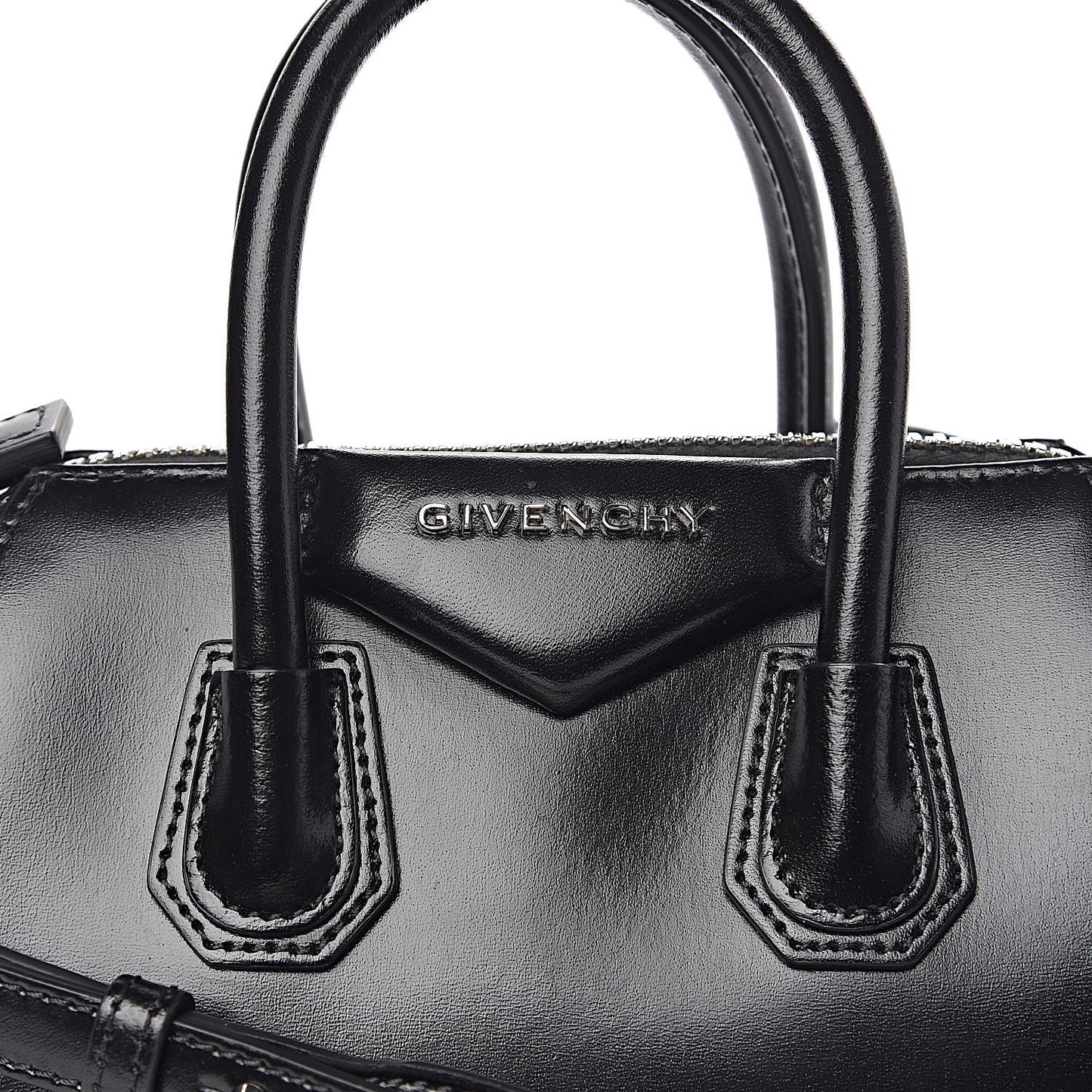 Shiny Lord Calfskin Mini Antigona Black