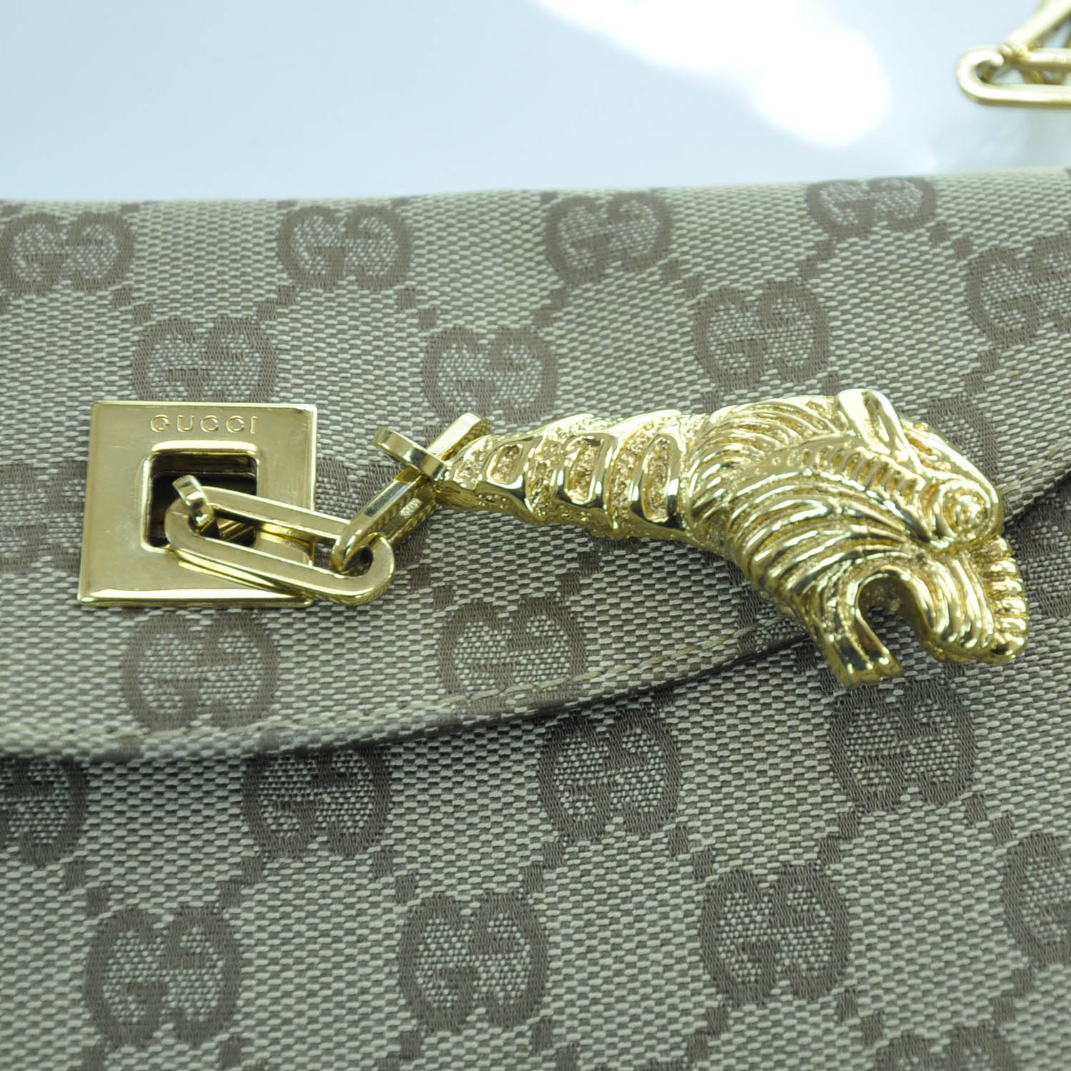 Gucci Monogram Tiger Charm Shoulder Bag 7 of 11