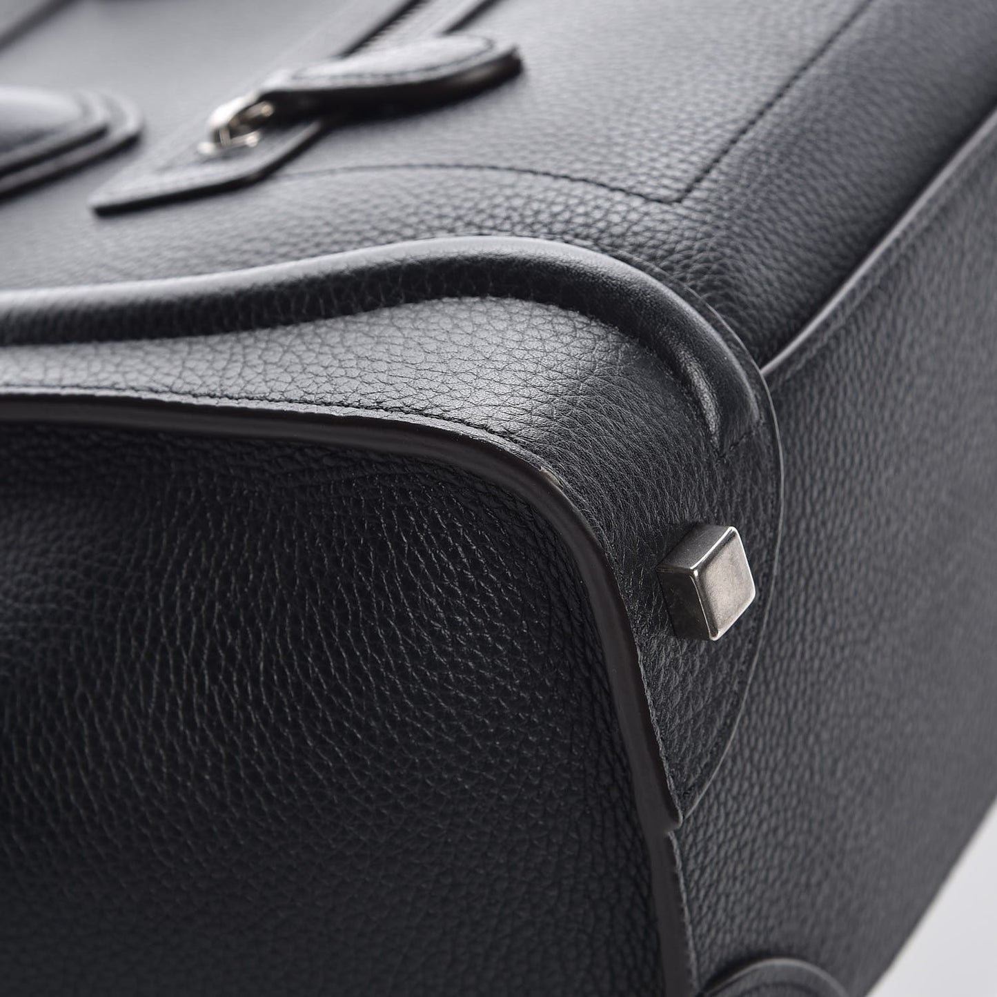 Drummed Calfskin Micro Luggage Black
