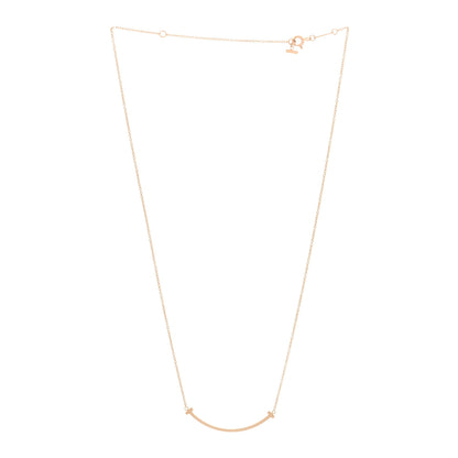Tiffany 18K Rose Gold Small T Smile Pendant Necklace 3 of 5