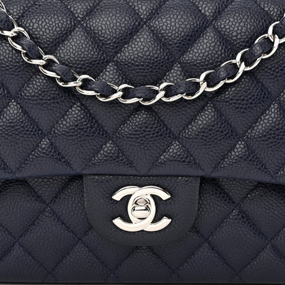 Chanel Caviar Quilted Medium Double Flap Navy 8 of 12