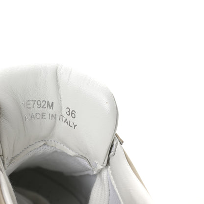 Prada Vitello Sport Spazzolato Rois Triangle Logo Womens Downtown Low Top 30mm Sneakers 36 White Beige 7 of 7