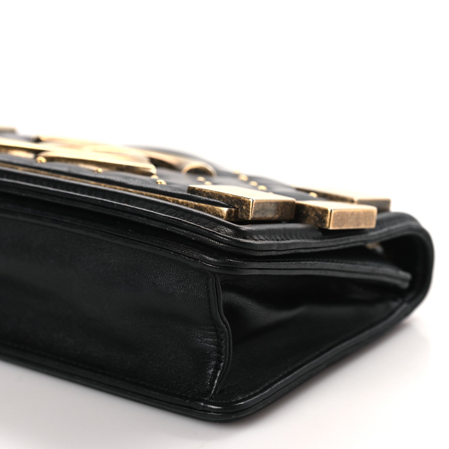 Chanel Lambskin Quilted Horizontal Boy Brick Studded Flap Black 9 of 9