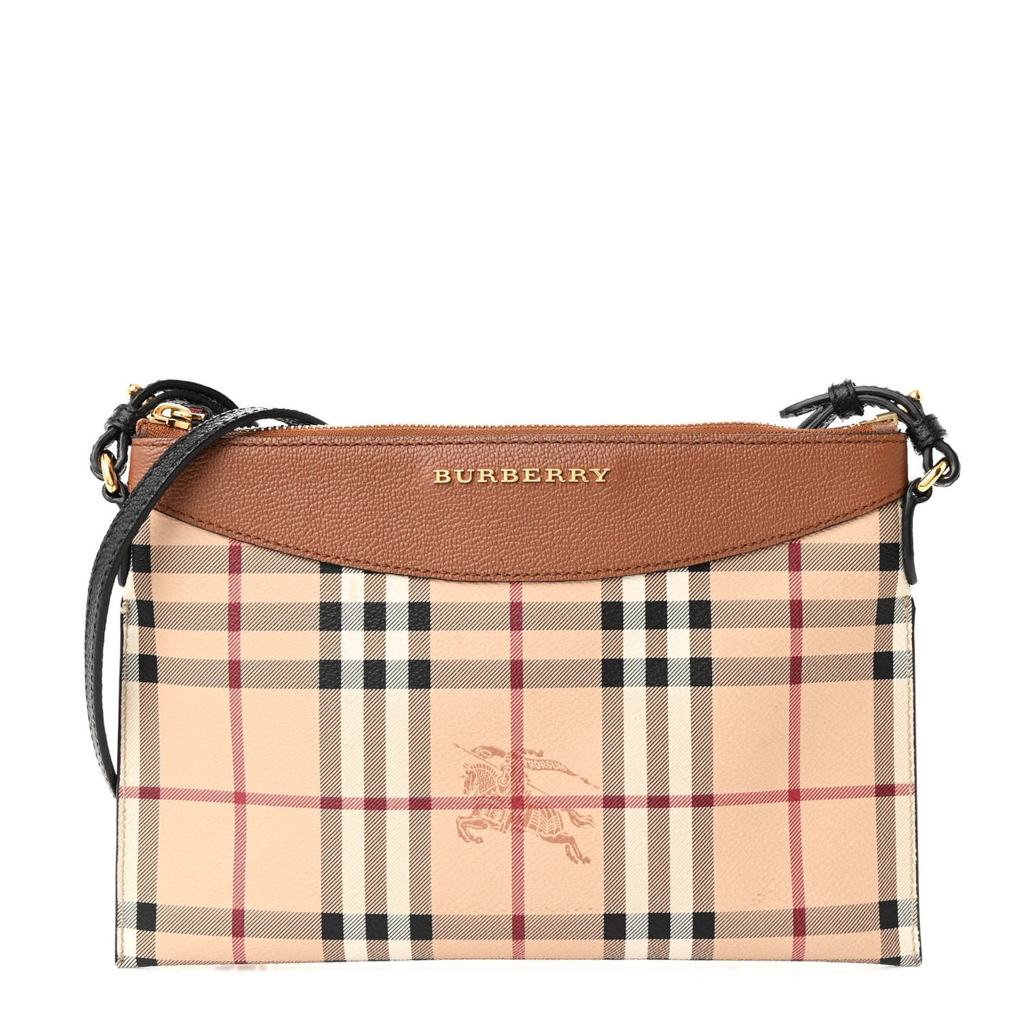 Haymarket Check Peyton Crossbody Clutch Bag Toffee