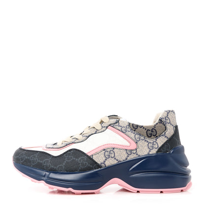 Gucci GG Supreme Monogram Rhyton Sneakers 36.5 Beige Blue Pale Pink 1 of 8