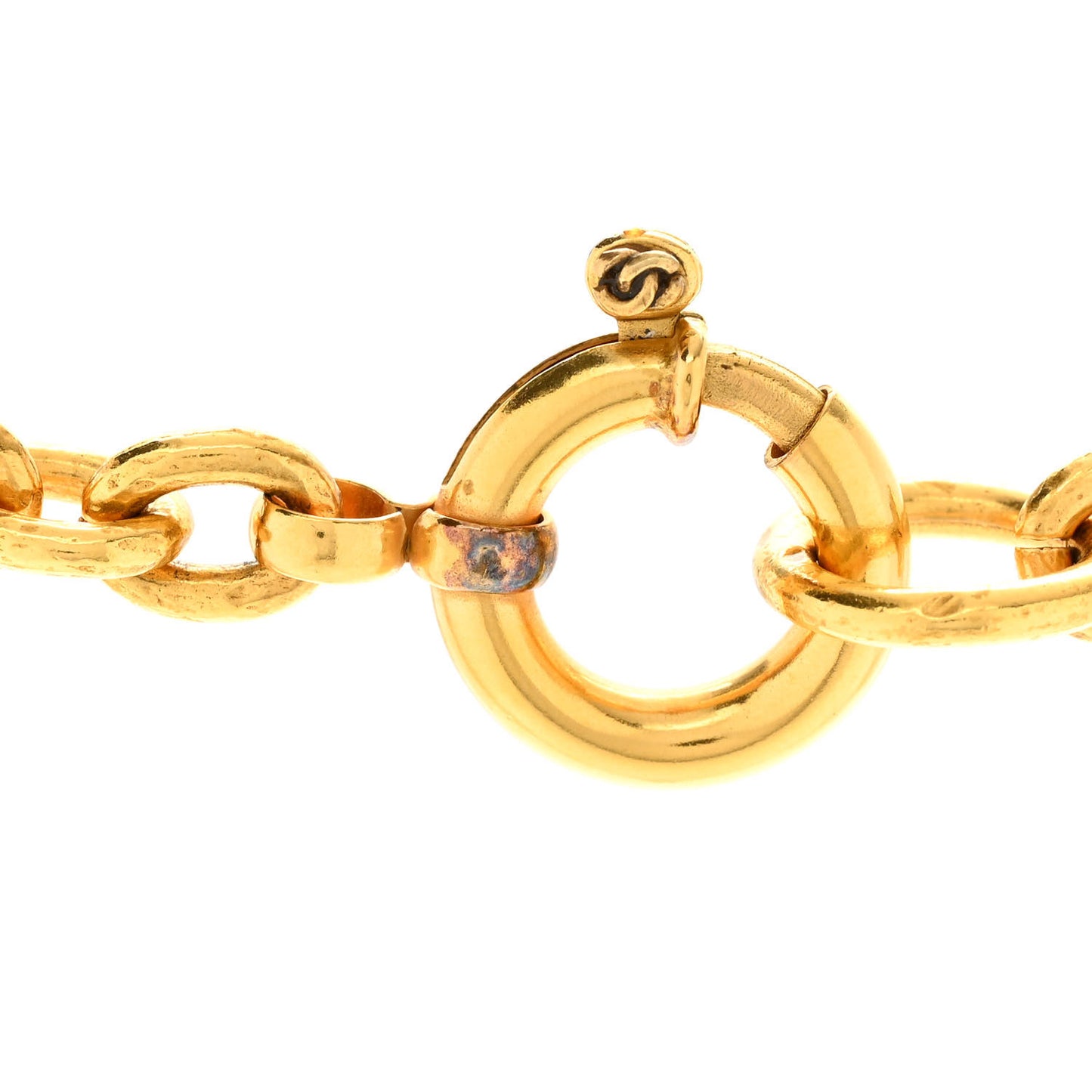 Long CC Cross Pendant Necklace Gold