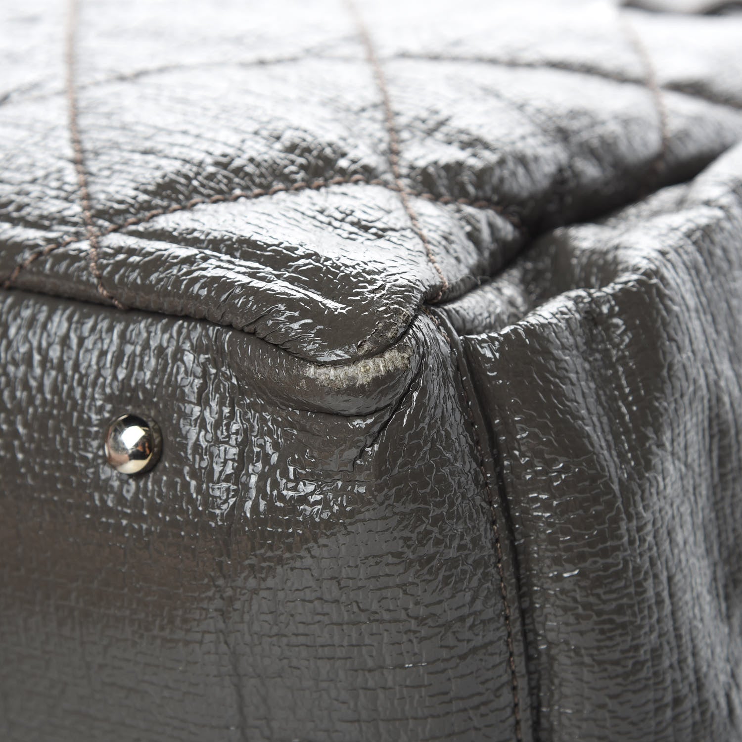 Chanel Coated Canvas Quilted Large Paris Biarritz Tote Grey 12 of 20