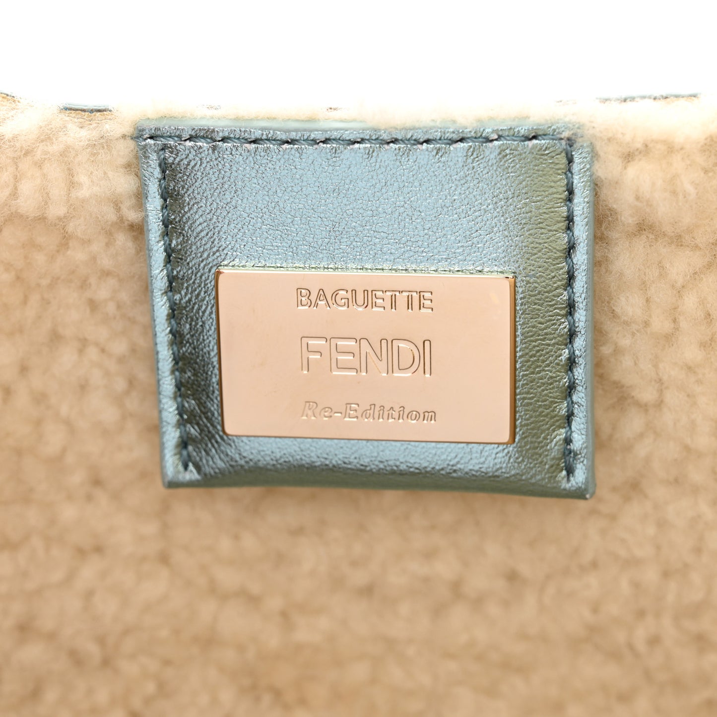 Metallic Lambskin Sheepskin Fur Re-Edition 2005-2006 Baguette Light Blue