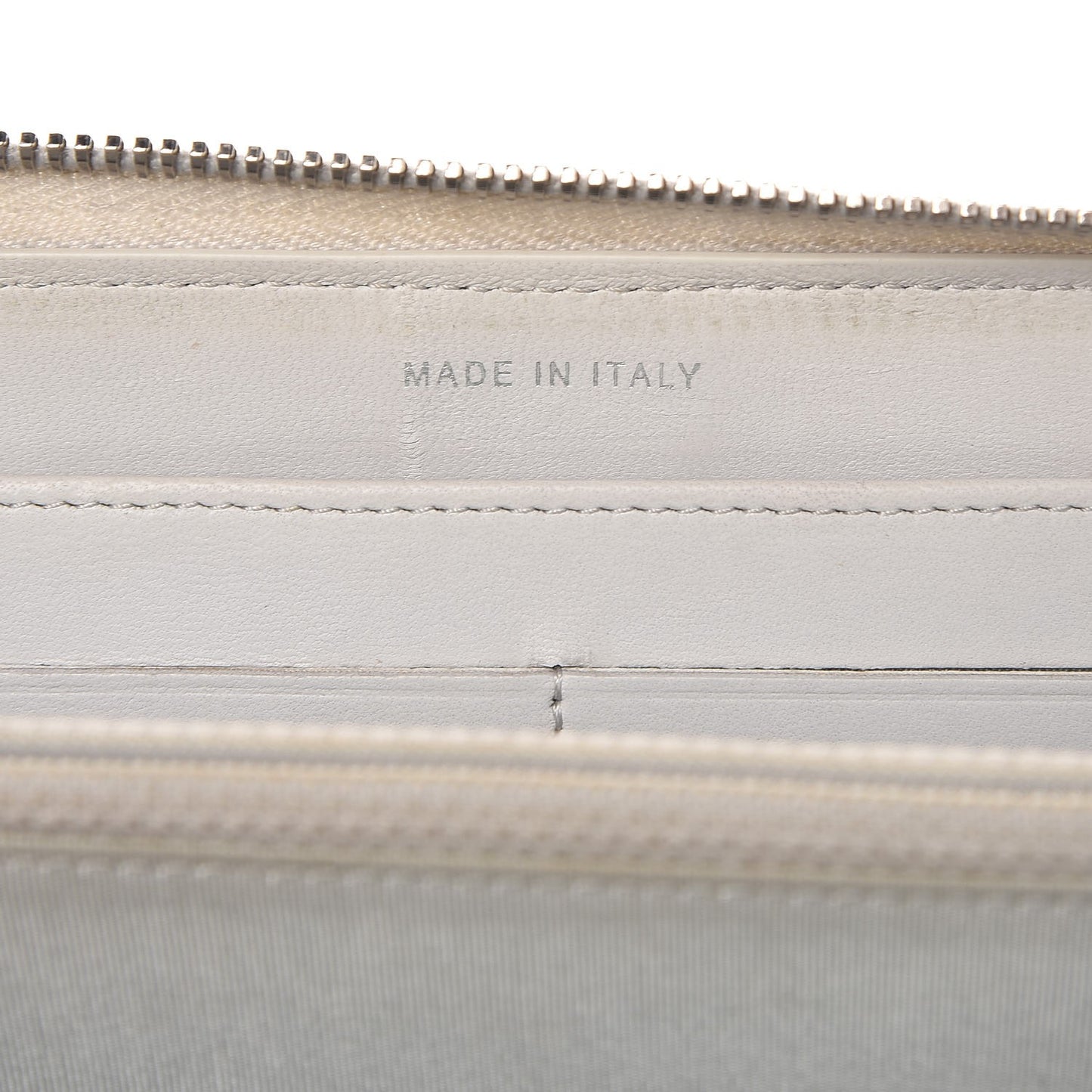 Metallic Galuchat Stingray Lambskin Boy Zip Around Wallet Silver
