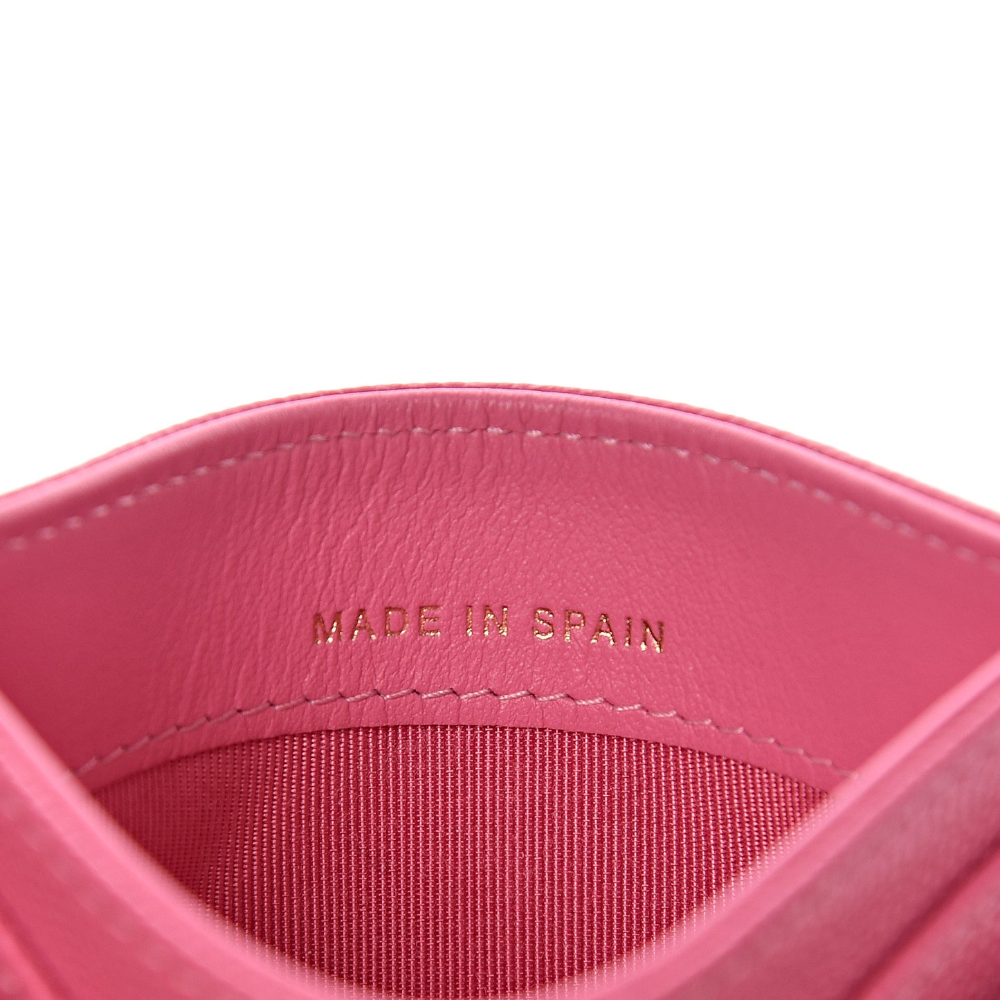 Caviar Quilted Card Holder Pink
