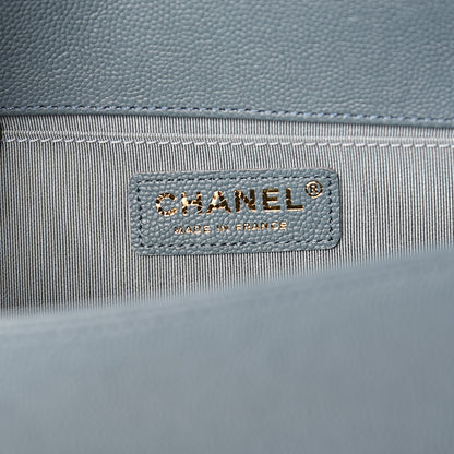Chanel Caviar Quilted Medium Boy Flap Blue 6 of 11