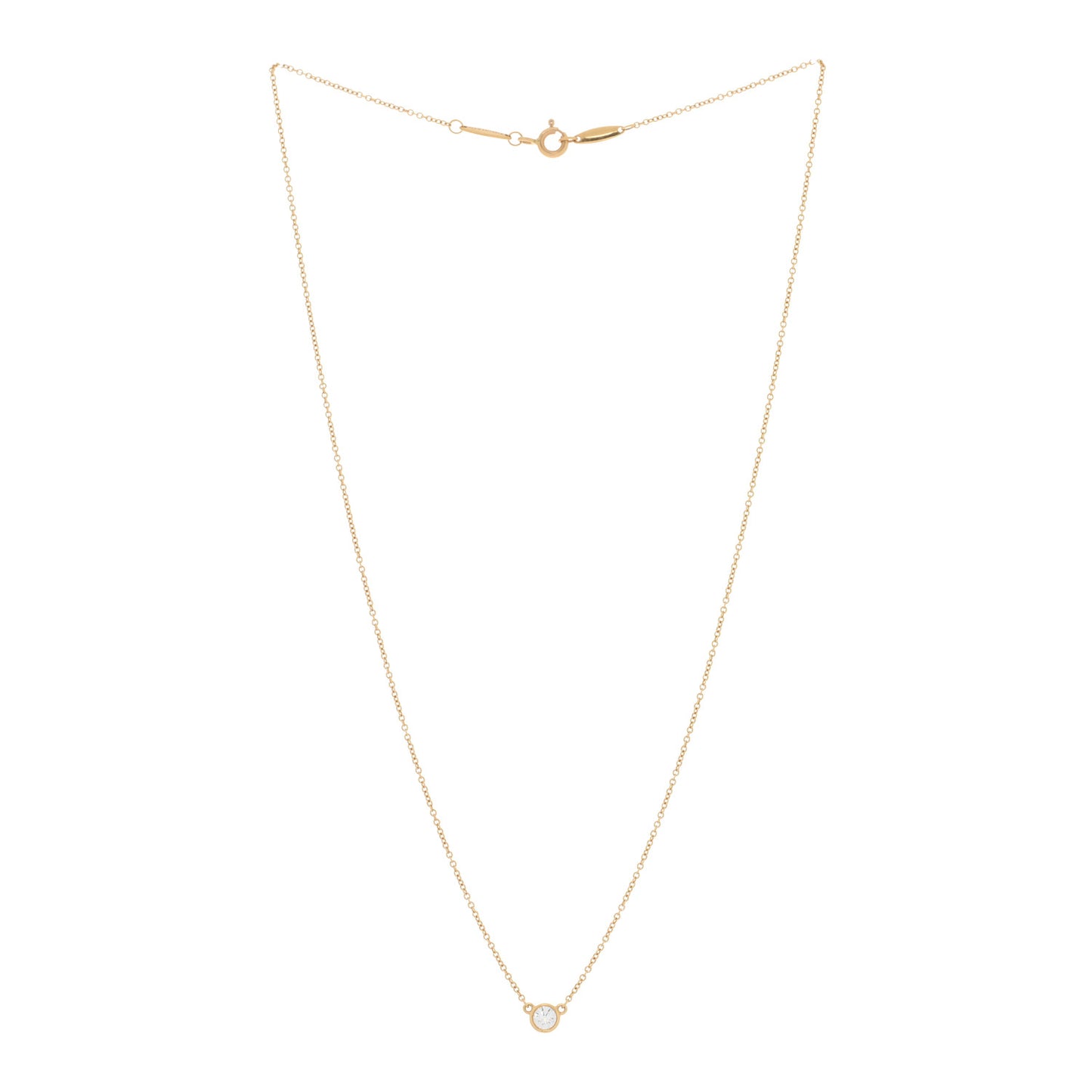 18K Yellow Gold Diamond .17ct Elsa Peretti Diamonds by the Yard Pendant Necklace
