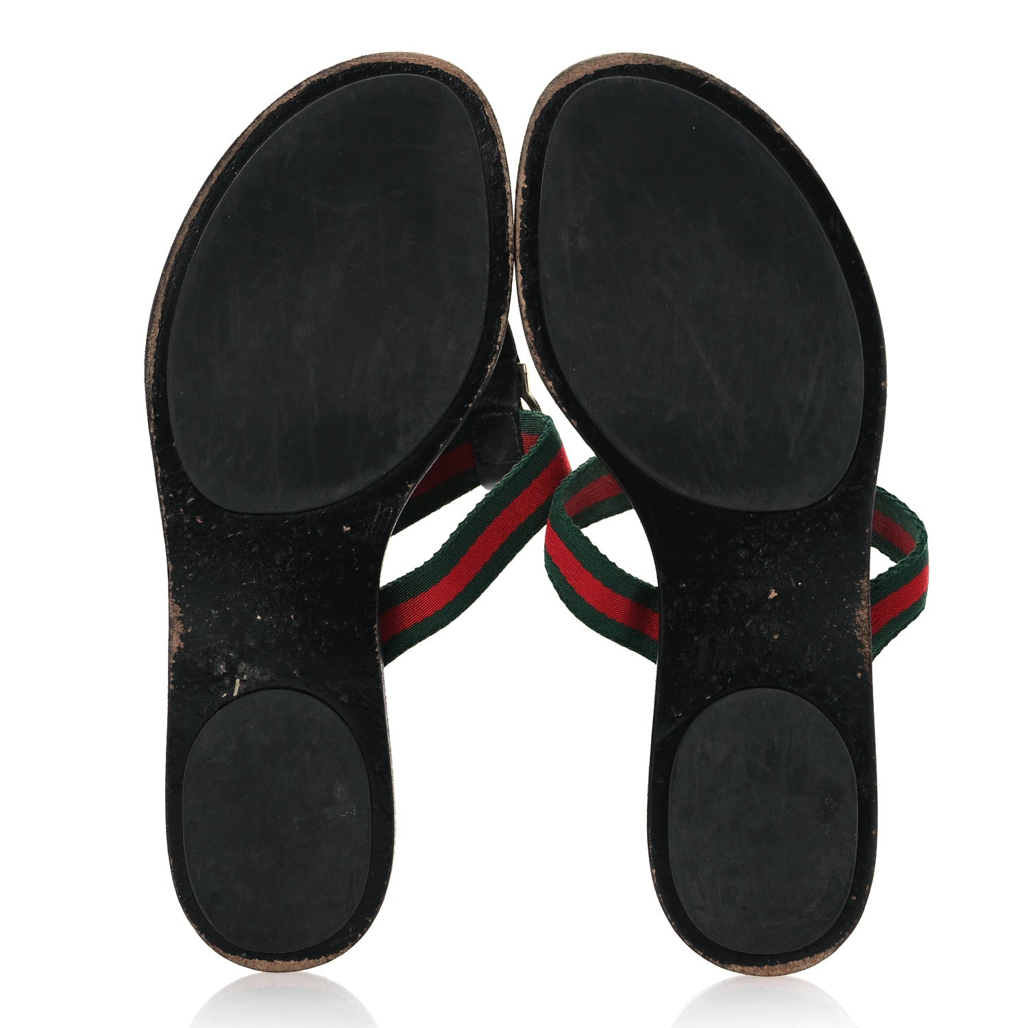 Gucci Nylon Guccissima Web Womens Thong Sandals 40.5 Green Red Black 7 of 13