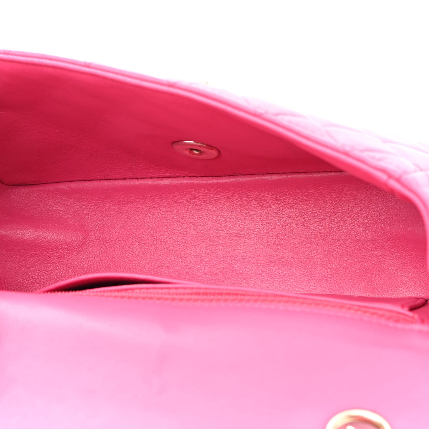 Lambskin Quilted Mini Rectangular Flap Fuchsia