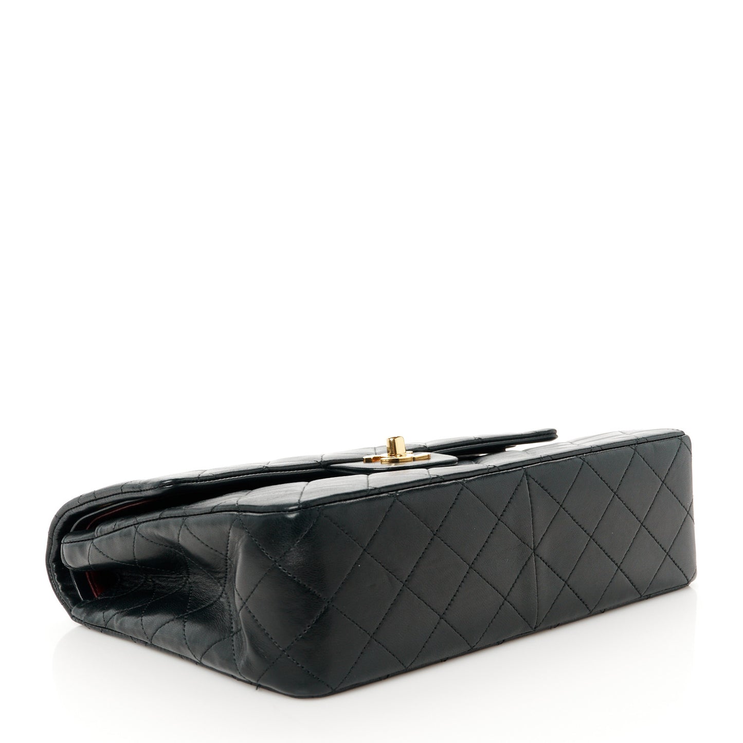Lambskin Quilted Medium Double Flap Black