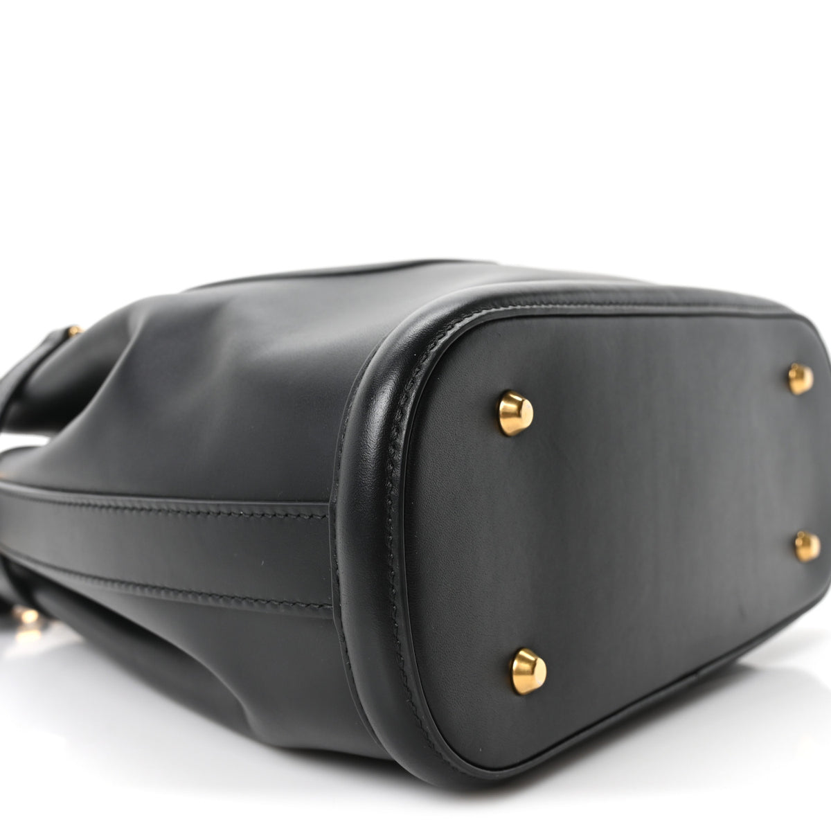 Calfskin CD Embossed Medium C'est Chain Bucket Bag Black
