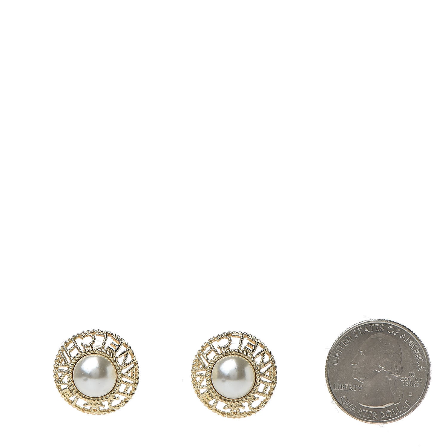 Chanel Pearl CC Round Rope Logo Earrings Gold 2 of 4