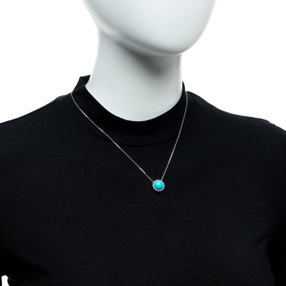 Van Cleef & Arpels 18K White Gold Turquoise Perlee Couleurs Pendant Necklace 2 of 6