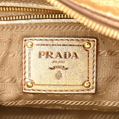 Prada Metallic Nappa Shoulder Bag Platino 8 of 19