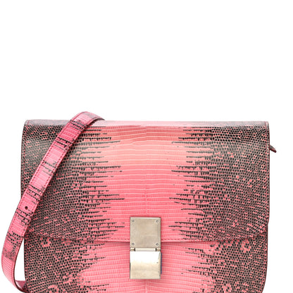Celine Lizard Medium Classic Box Flap Bag Pink Grey 7 of 14