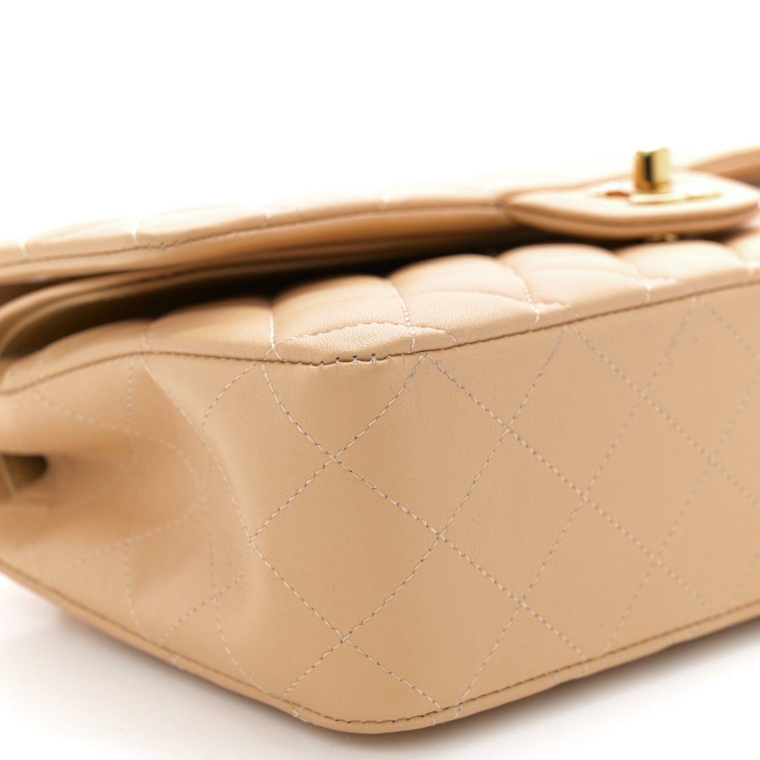 Chanel Lambskin Quilted Medium Double Flap Beige 9 of 10
