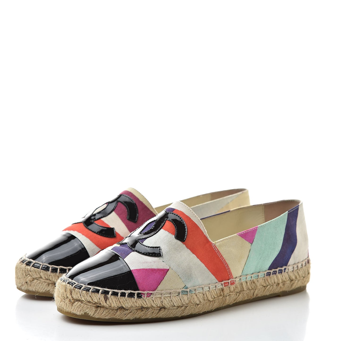 Crepe Patent CC Espadrilles 37 Multicolor Black