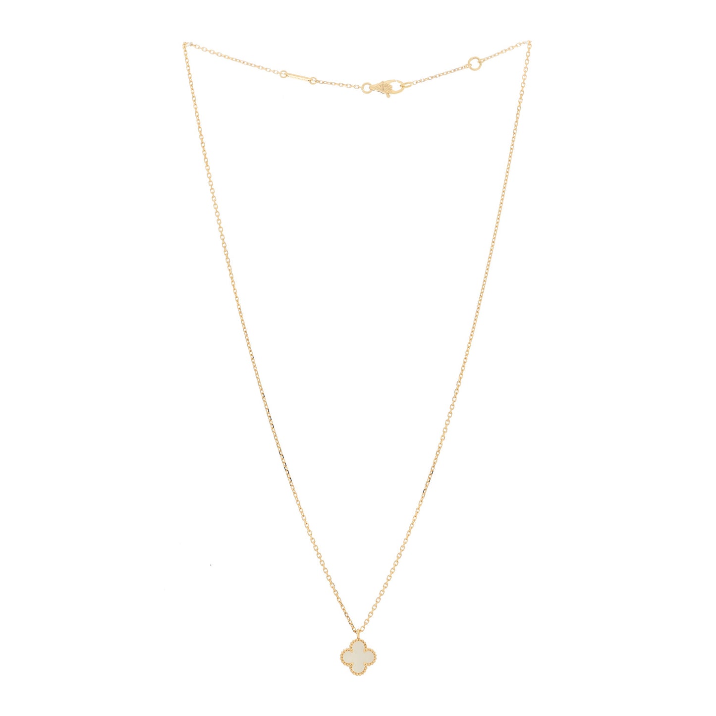 18K Yellow Gold Mother of Pearl Sweet Alhambra Pendant Necklace