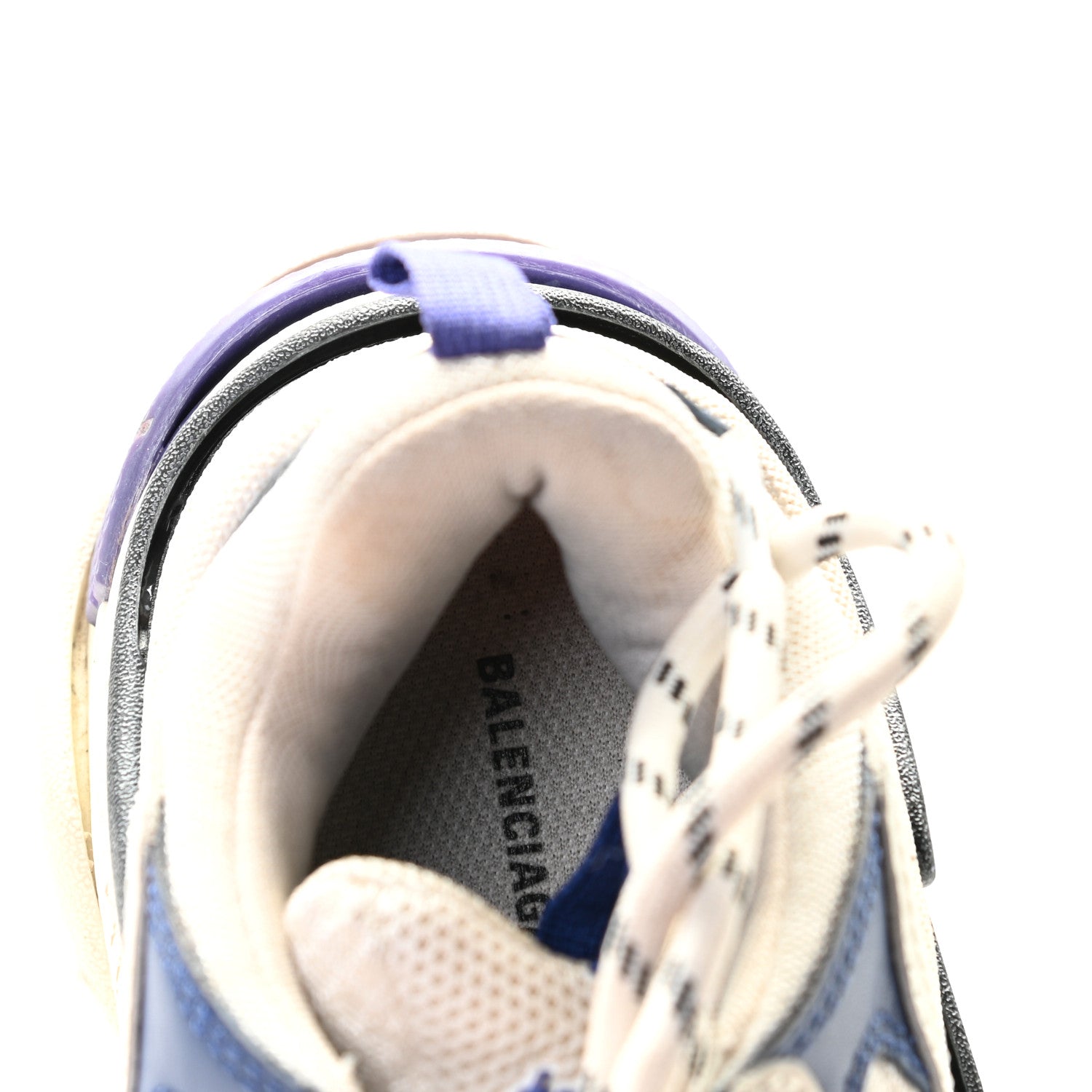 Balenciaga Fabric Mesh Womens Triple S Sneakers 37 White Bleu Violet 11 of 11