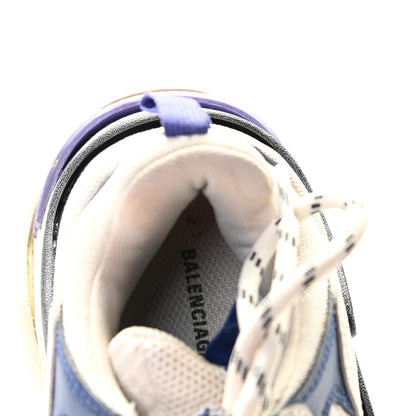 Balenciaga Fabric Mesh Womens Triple S Sneakers 37 White Bleu Violet 11 of 11