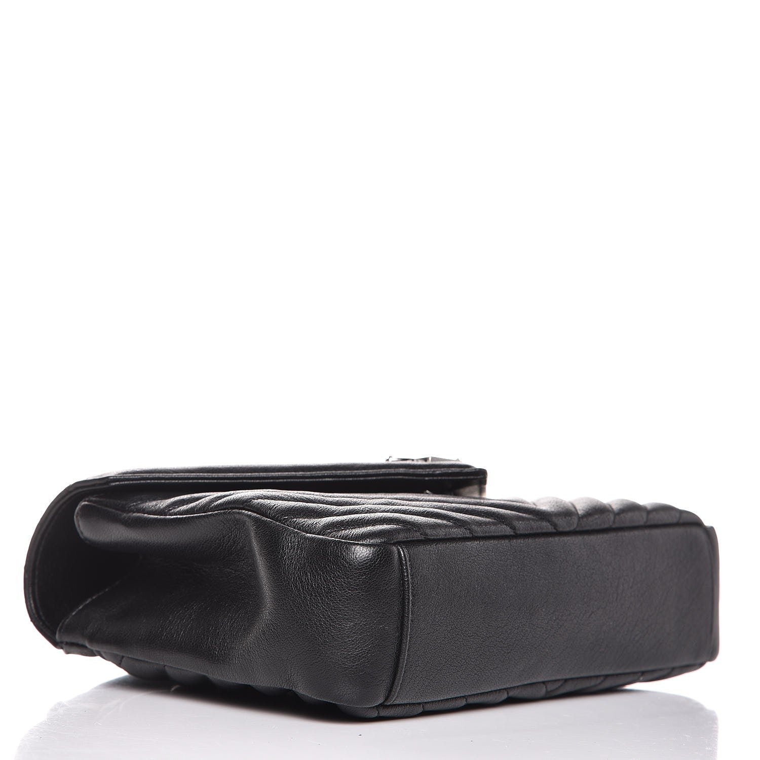 Saint Laurent Sheepskin Matelasse Chevron Monogram Medium College Bag Black 4 of 7
