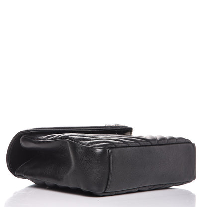 Saint Laurent Sheepskin Matelasse Chevron Monogram Medium College Bag Black 4 of 7